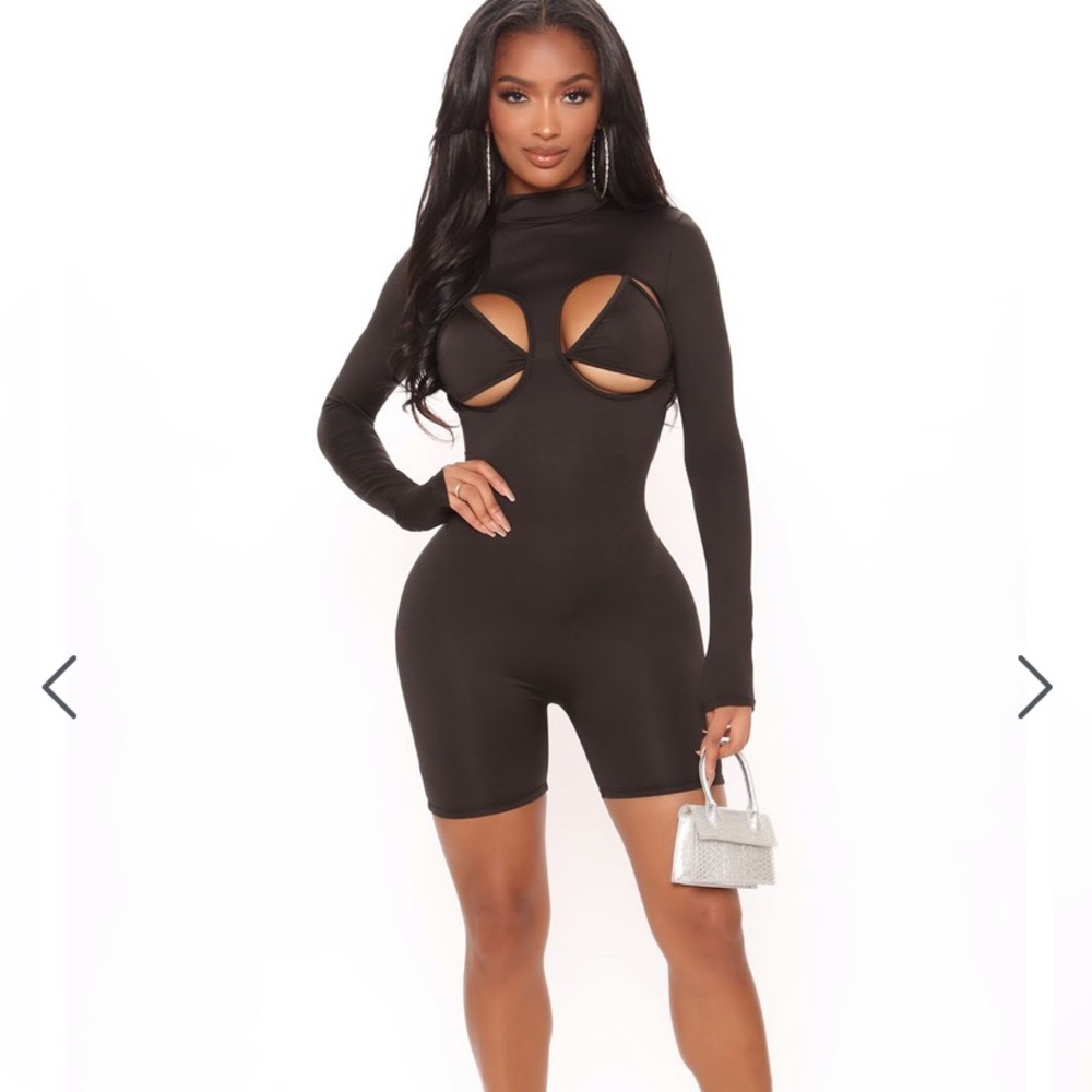 Black boob cut out Romper